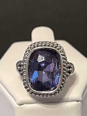 Iridescent Purple Stone Costume Ring Size 7.5 (361)